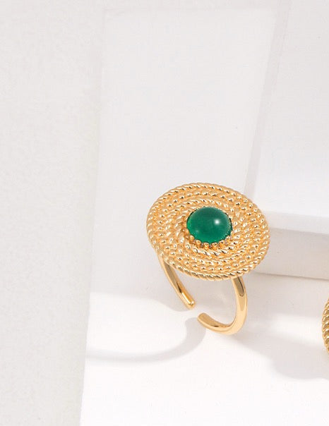 Green Chalcedony ring