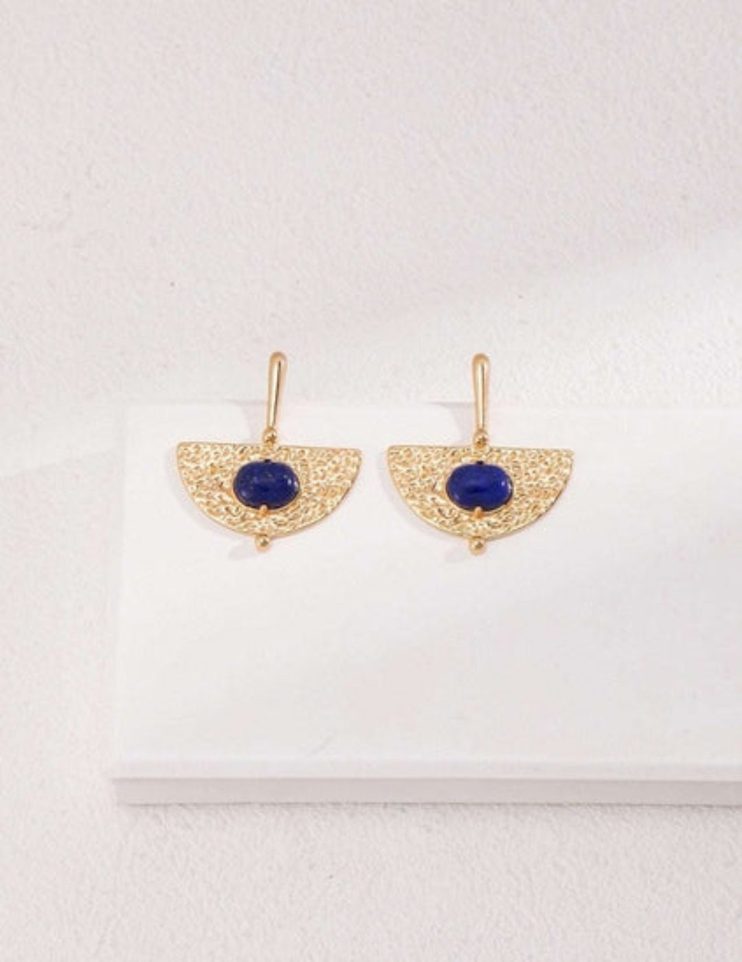 Egyptian-inspired Lapis Lazuli fan earrings