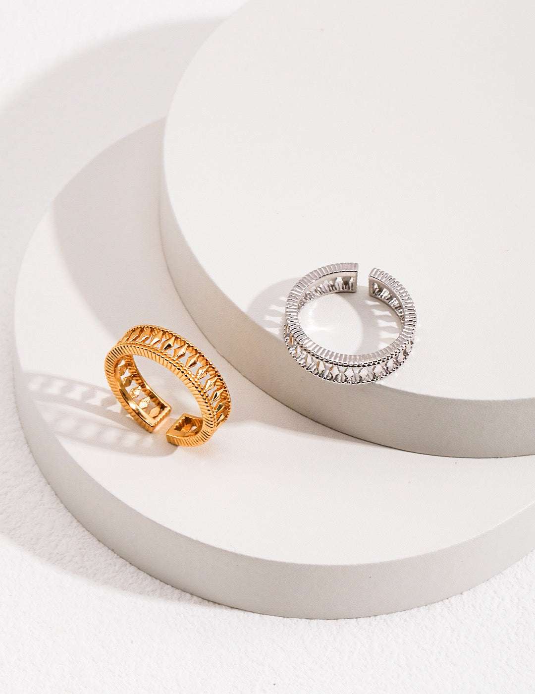 Gold-Plated Stacking lace Rings – Elegant Jewelry for Layering