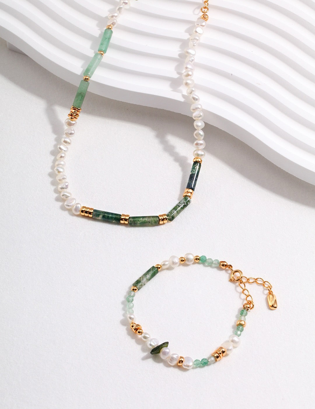 Colorful natural gemstone bracelet by Janique Jewelry