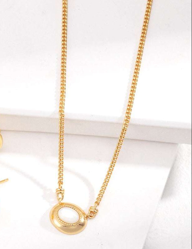 White Mother-of-Pearl sterling silver necklace